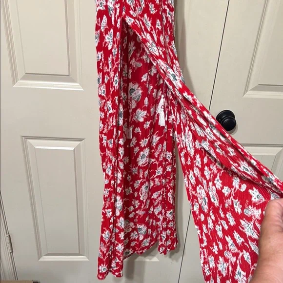 Red Floral Halter swimsuit cover - Picture 2 of 2